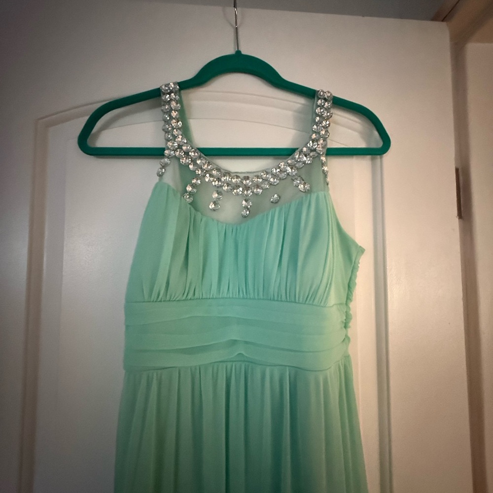 Maxi cocktail, party dress, turquoise